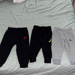 Nike Kids Sweatpants Trio - Black, Gray, Neon Yellow